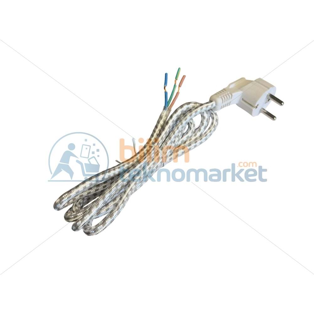 ÜTÜ KABLOSU SİLİKON YANMAZ KABLO (BEYAZ) 220V