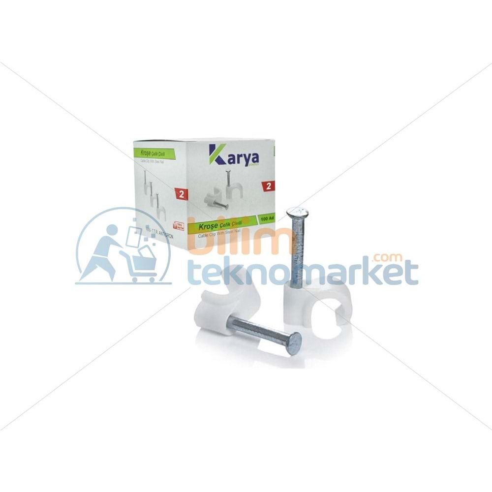 KARYA 2 NUMARA ÇELİK ÇİVİLİ 6 MM KROŞE (100'LÜ PAKET) 17960