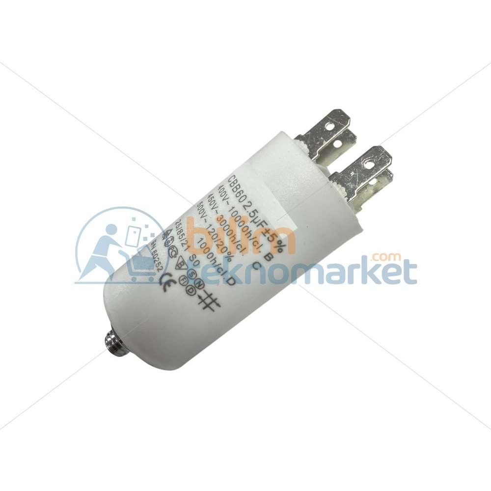 2,5 UF 450V KAPASİTÖR PLASTİK GÖVDELİ KONDANSATÖR