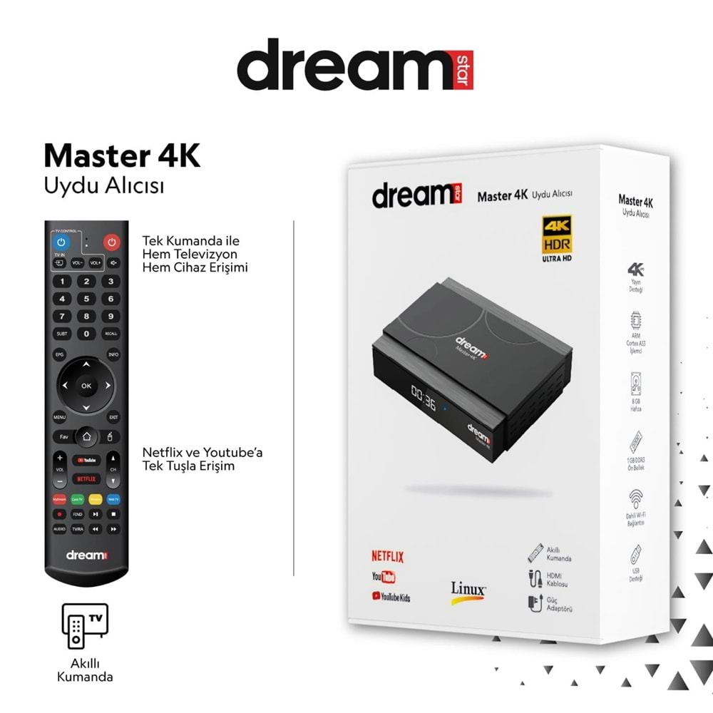 DREAMSTAR MASTER 4K UYDU ALICISI