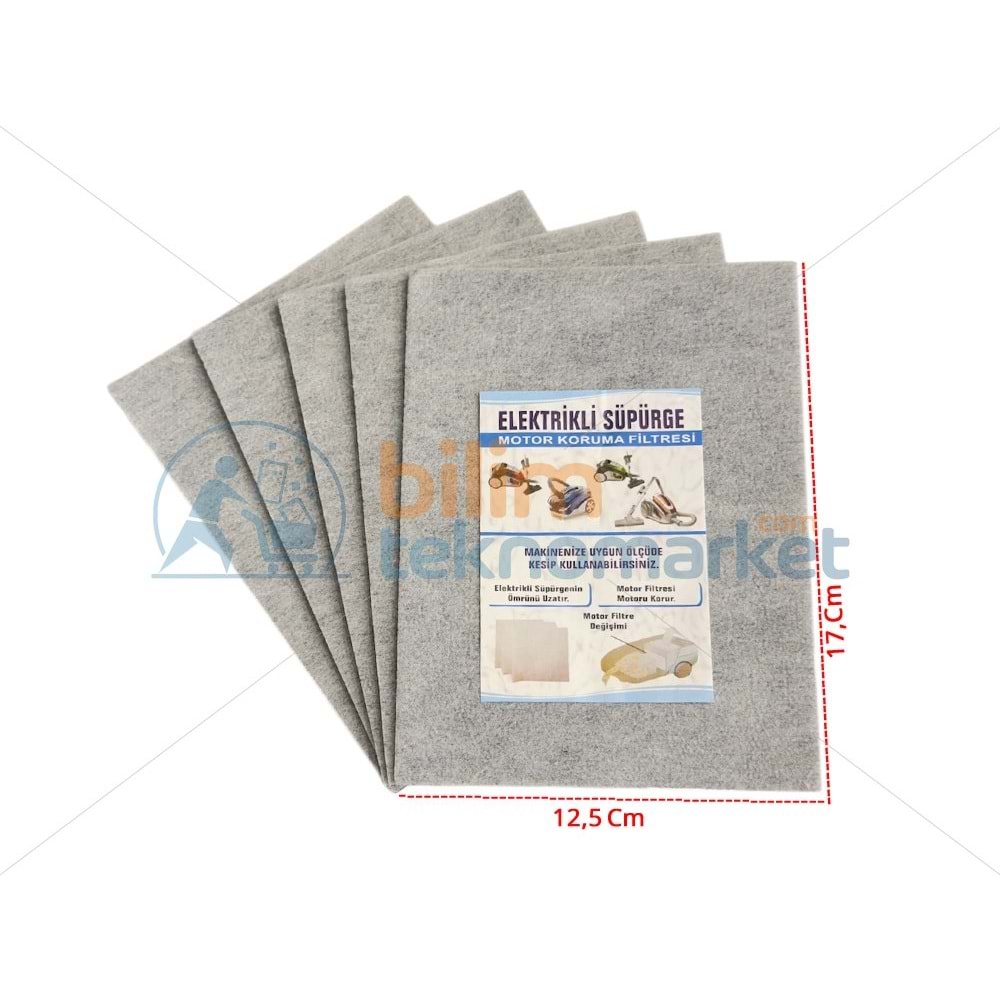 ELEKTRİKLİ SÜPÜRGE İÇİN KESİLEBİLİR MOTOR KORUMA SÜNGER FİLTRESİ 5,Lİ PAKET