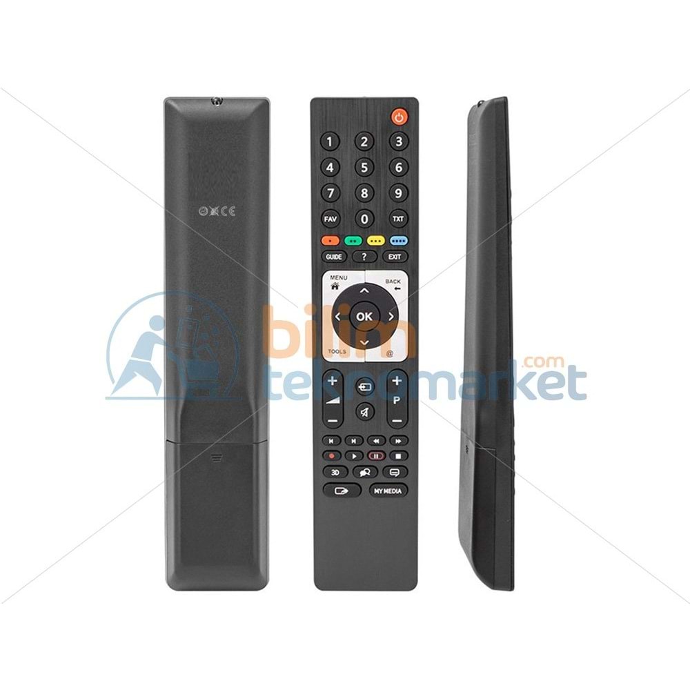 ARÇELİK, BEKO, GRUNDIG 3D METALİK GÖBEK GUIDE TUŞLU TS4187R-2 LED TV KUMANDASI 40186