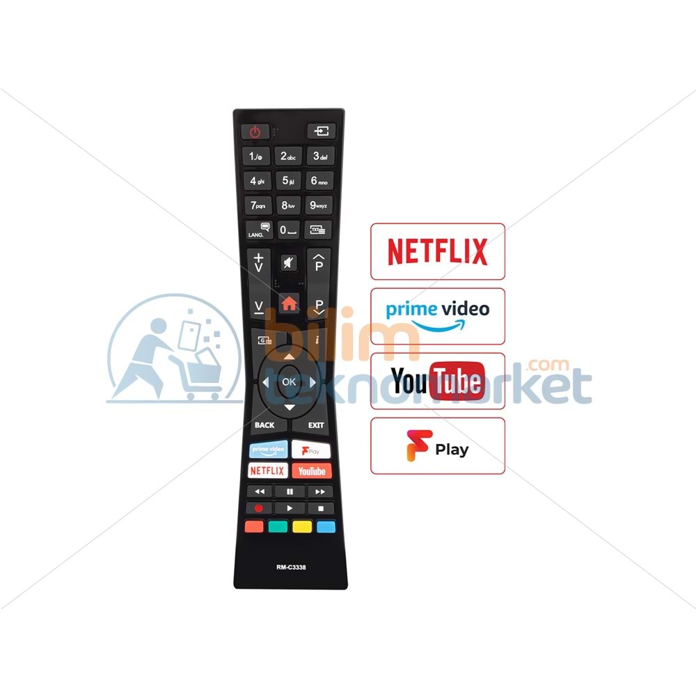 NEXON RM-C3338 H0360A NETFLIX-YOUTUBE-PRIME VIDEO TUŞLU LED TV KUMANDASI 30091082