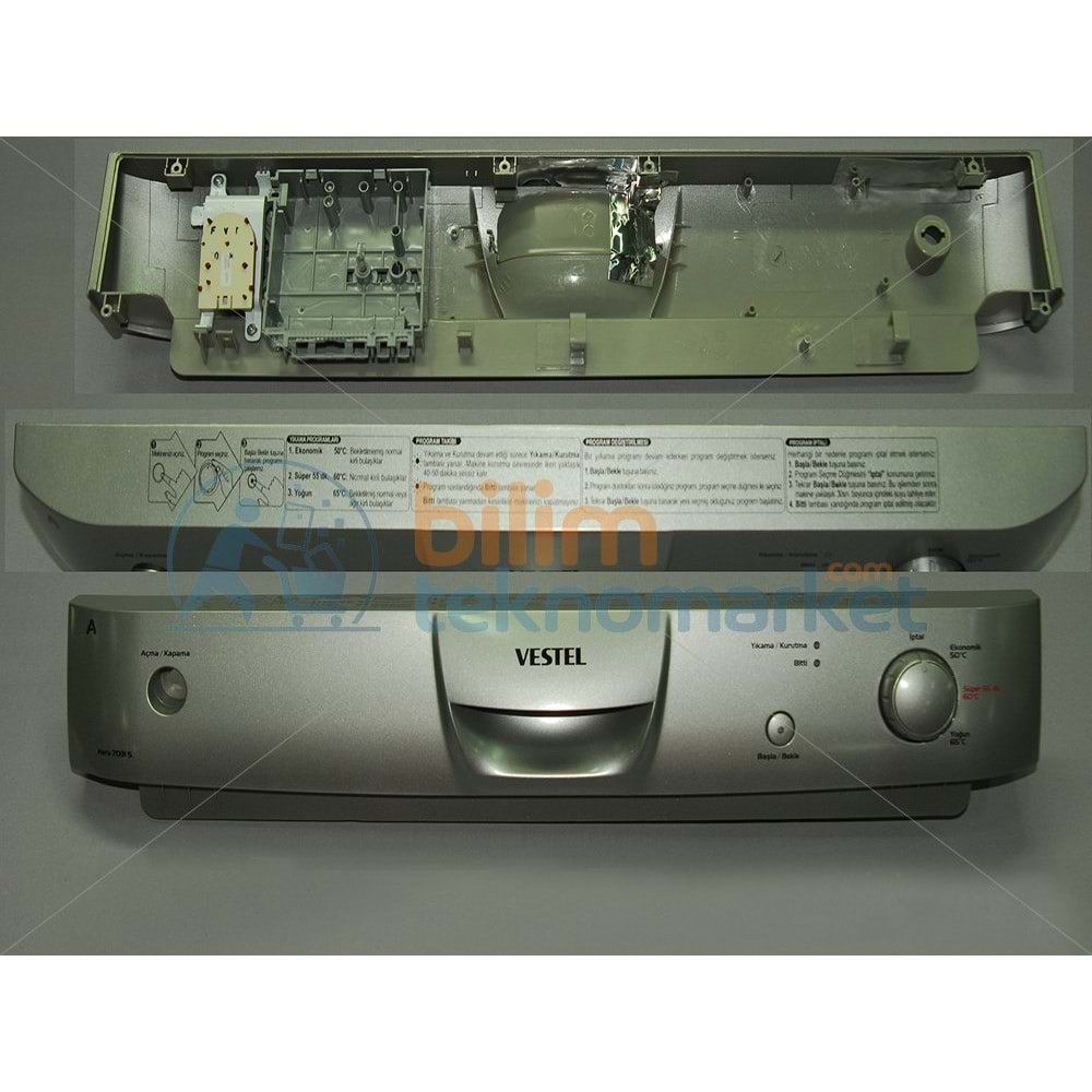 VESTEL HERA 7031 S BULAŞIK MAKİNESİ KONTROL PANELİ GRUBU (GRİ) -DÜĞMELİ- 42070934 ORİJİNAL