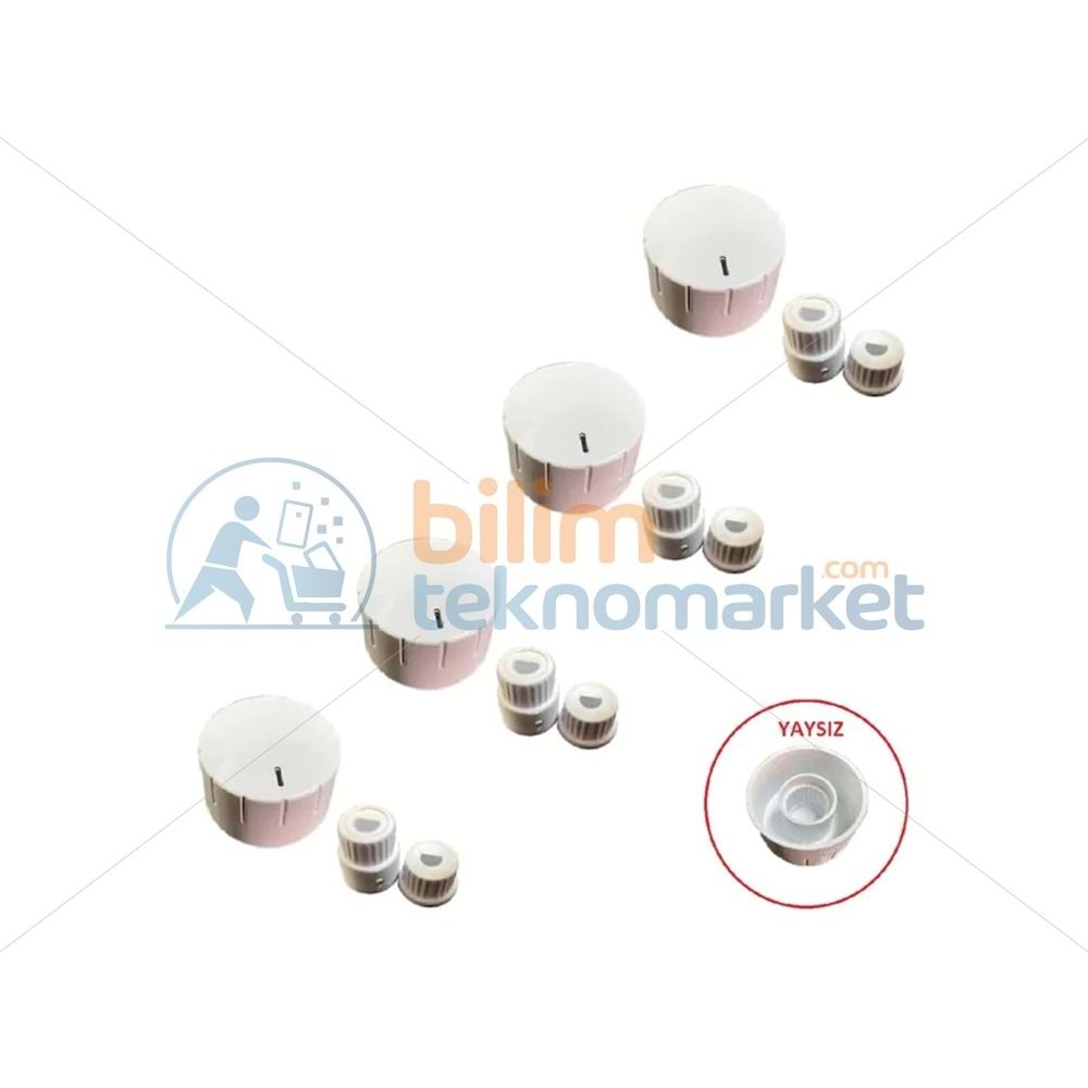ÜNİVERSAL SET ÜSTÜ OCAK DÜĞME TAKIMI - 4 LÜ (BEYAZ)