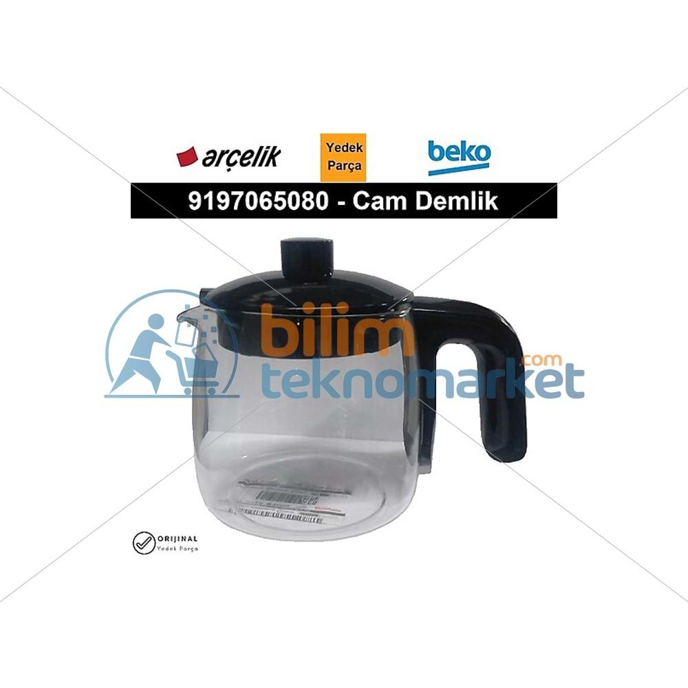 ARÇELİK, BEKO, ALTUS ÇAY MAKİNESİ İÇİN CAM DEMLİK 9197065080 ORİJİNAL
