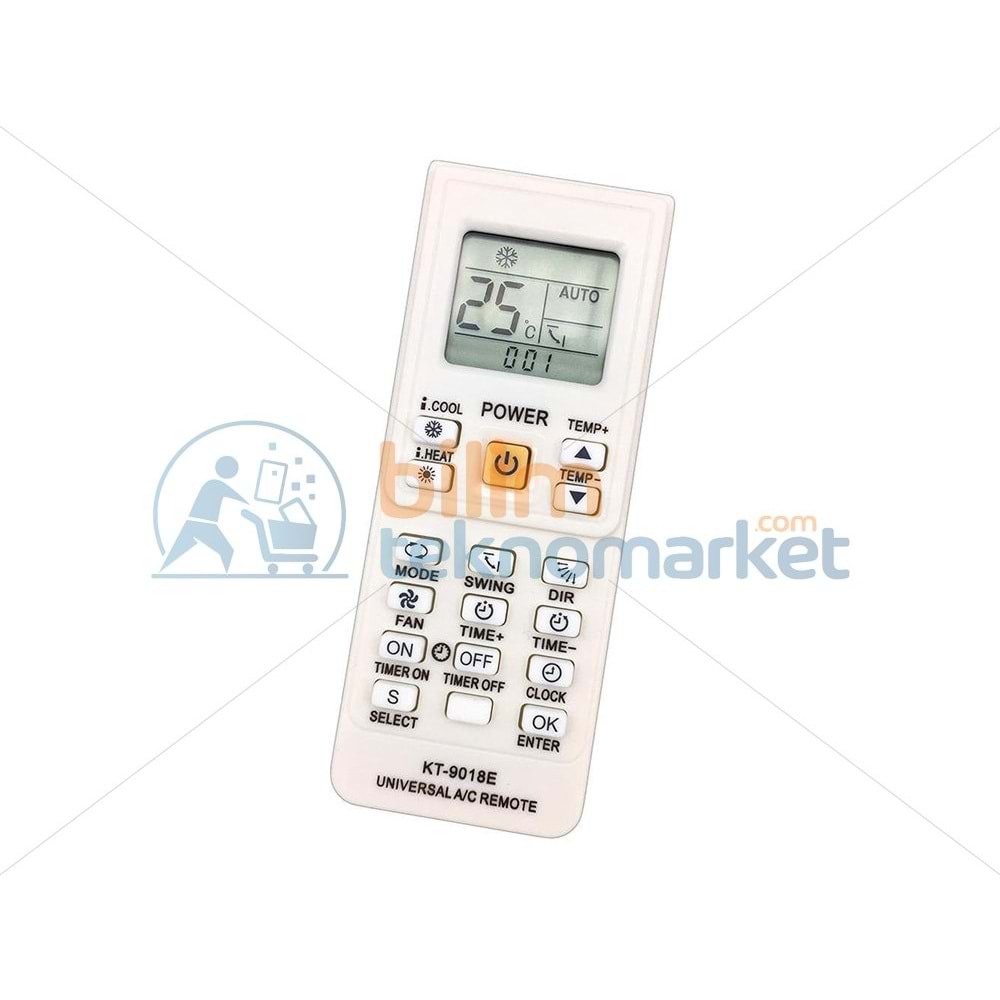 KLİMA İÇİN AKILLI KUMANDA UNİVERSAL KT-9018E