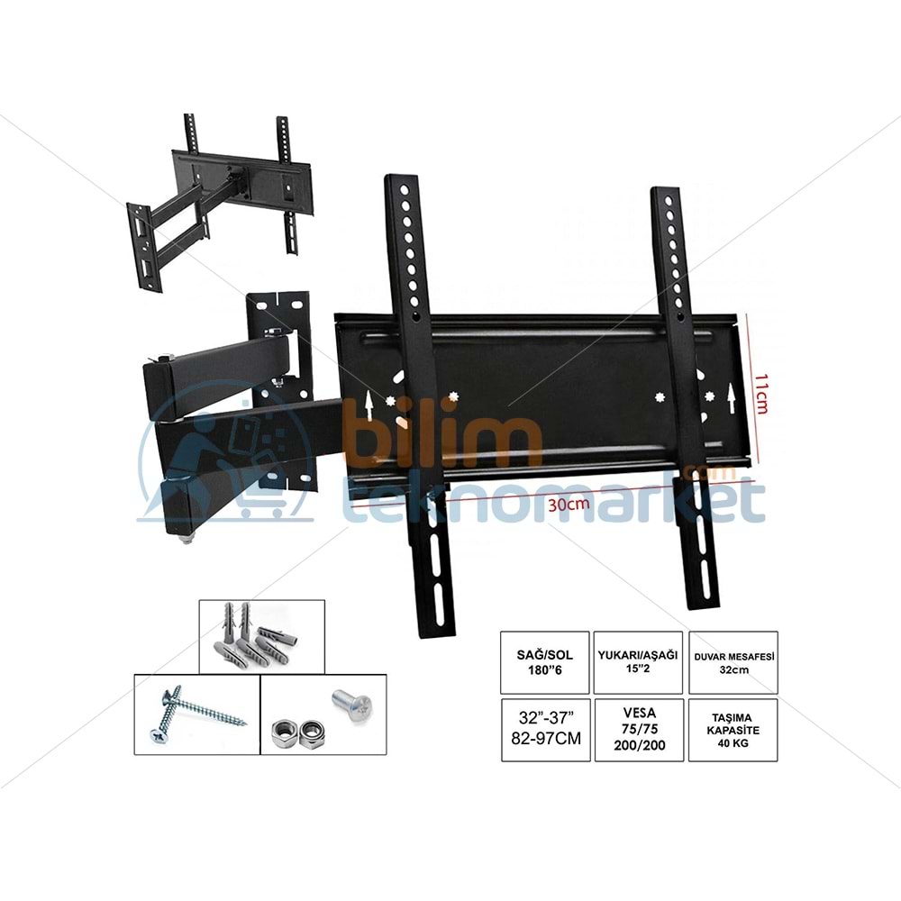 LED TV HAREKETLİ DUVAR ASKI APARATI- 14750 PWR-1937 32"-37"