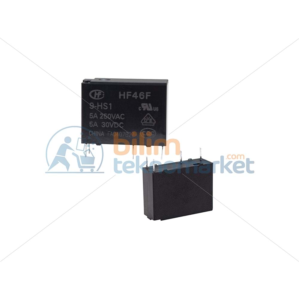 HF46F 9-HS1 9VDC 5A (4,PİN) KOMBİ KARTI RÖLESİ ORİJİNAL