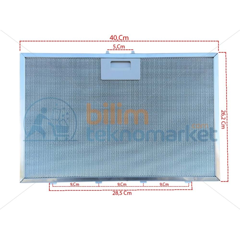 EMİNÇELİK DAVLUMBAZ YAĞ FİLTRESİ ALİMİNYUM FİLTRE (ARKA 4,TIRNAK) 400X262 ORİJİNAL