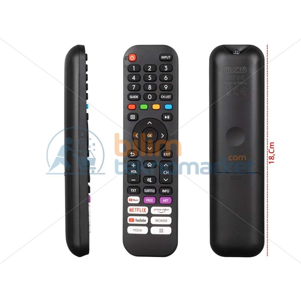 AWOX NETFLIX-YOUTUBE-PRIME VIDEO TUŞLU LCD LED TV KUMANDASI (40174=21786)