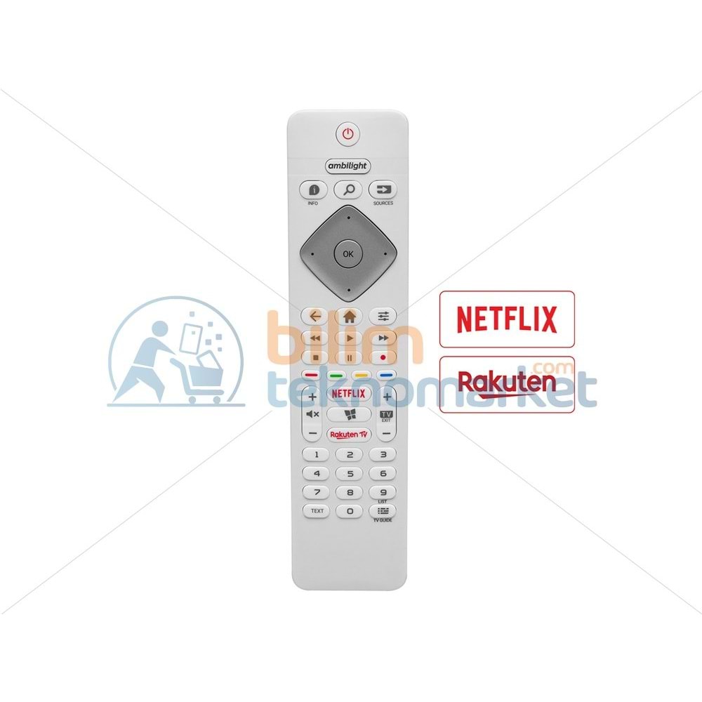 PHİLİPS 50PUS8204/12 65PUS8204 70PUS7304/12 AMBİLİGHT NETFLİX RAKUTEN TUŞLU LED TV KUMANDASI