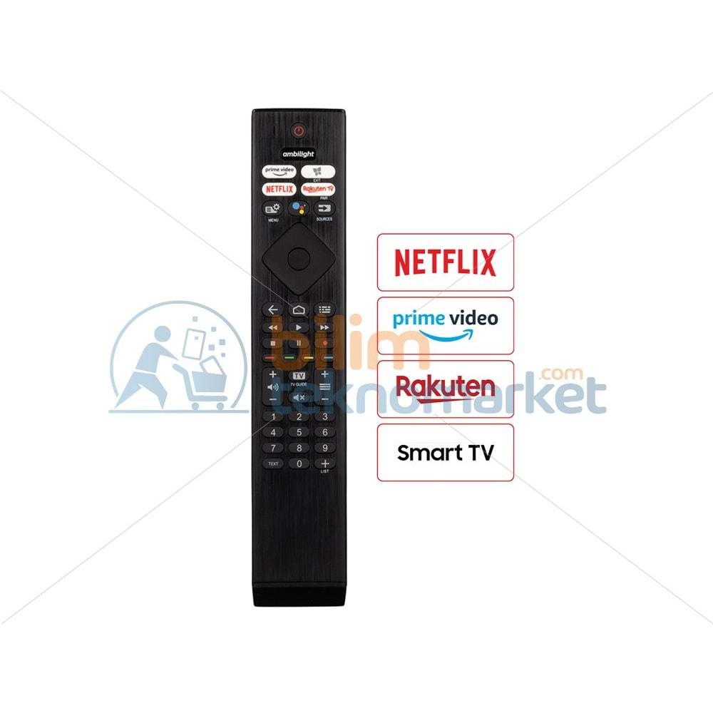 PHILIPS PH-V4 NETFLIX-RAKUTEN TV-PRIME VIDEO TUŞLU (SES KOMUTLU) LED TV KUMANDASI 21661
