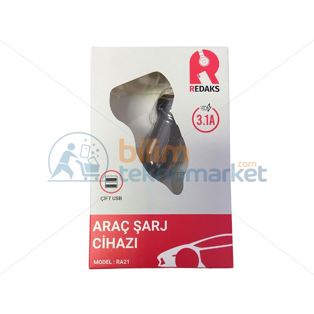 REDAKS RA21 2 USB ÇIKIŞLI ARAÇ ÇAKMAKLIK ŞARJ CİHAZI