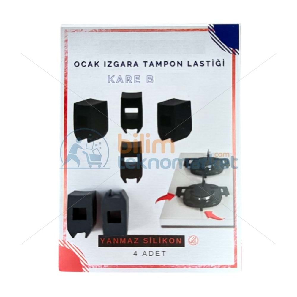OCAK IZGARA ALTI TAMPON LASTİĞİ (KARE BÜYÜK) 4,LÜ