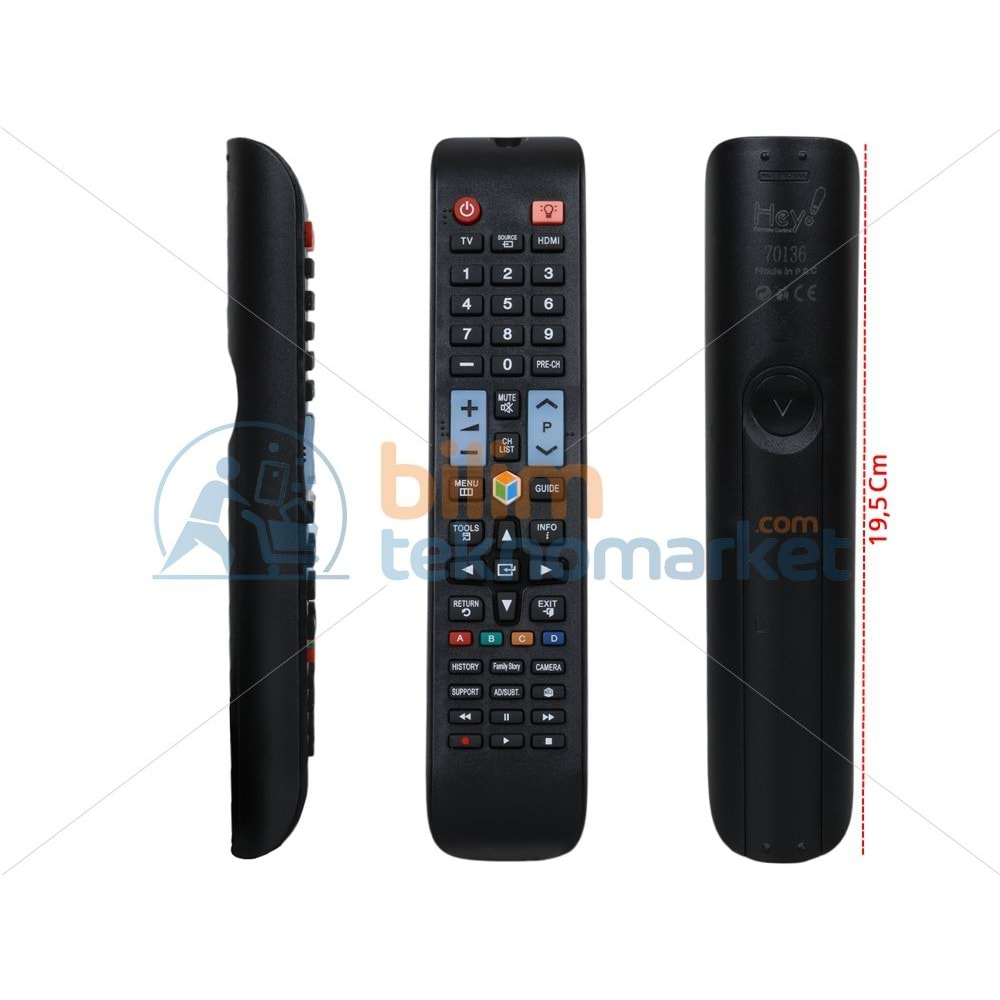 SAMSUNG SOURCE TUŞLU LED TELEVİZYON KUMANDASI (KÜÇÜK KALIP) RM-D1078+1 (70136=40037=32064)
