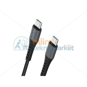 RACA RC10S 60 WATT TYPE-C TO TYPE-C ŞARJ VE DATA KABLOSU (1 METRE) - SİYAH