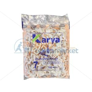 KARYA 7 NUMARA ÇELİK ÇİVİLİ 16 MM KROŞE (100'LÜ POŞET)
