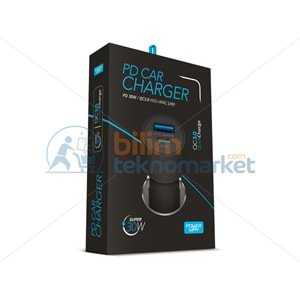 POWERWAY CC34 30W PD + QC 3.0 ÇİFT ÇIKIŞLI METAL ARAÇ ÇAKMAKLIK HIZLI ŞARJ ALETİ CİHAZI 29400