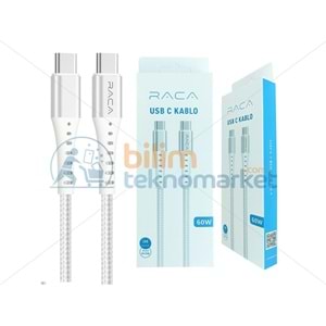 RACA RC10B 60 WATT TYPE-C TO TYPE-C ŞARJ VE DATA KABLOSU (1 METRE) - BEYAZ