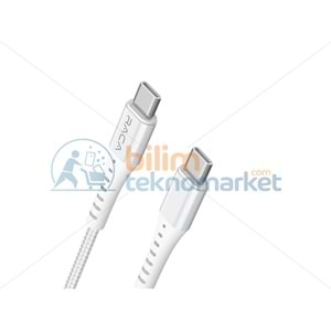 RACA RC10B 60 WATT TYPE-C TO TYPE-C ŞARJ VE DATA KABLOSU (1 METRE) - BEYAZ