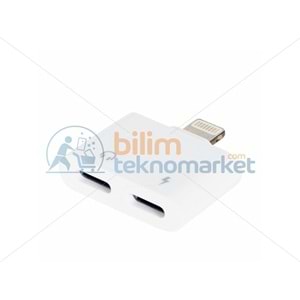 POWERMASTER PM-18853 IPHONE ŞARJ VE KULAKLIK ÇOKLAYICI ÇEVİRİCİ ADAPTÖR LIGHTNING TO 2 X TYPE-C 18853