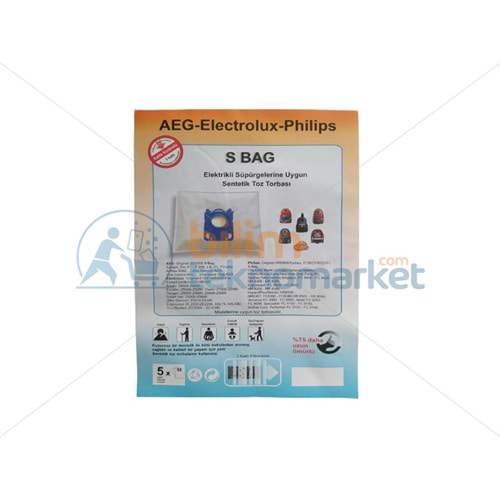 ELECTROLÜX S BAG SENTETİK TOZ TORBASI 5 Lİ PAKET