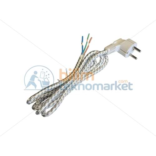 ÜTÜ KABLOSU SİLİKON YANMAZ KABLO (BEYAZ) 220V