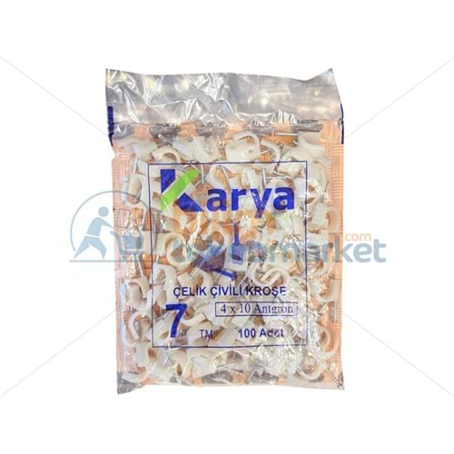 KARYA 7 NUMARA ÇELİK ÇİVİLİ 16 MM KROŞE (100'LÜ POŞET)