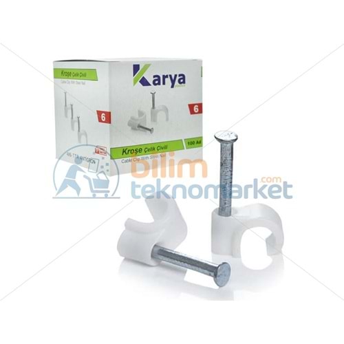 KARYA 6 NUMARA ÇELİK ÇİVİLİ 12 MM KROŞE (100'LÜ PAKET) 2771