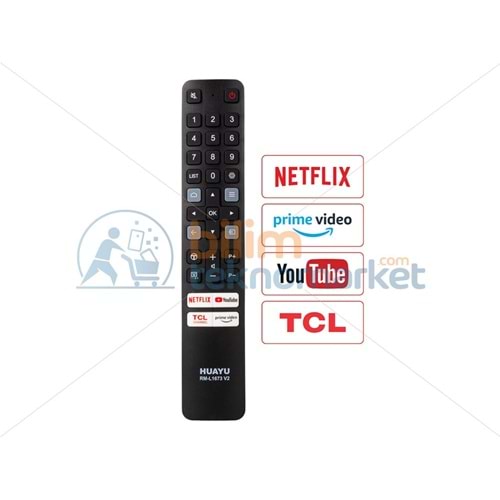 TCL RM-L1673 V2 NETFLIX - PRIME VIDEO - TCL CHANEL - YOUTUBE TUŞLU TCL LCD LED TV KUMANDASI 11434