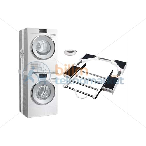 ÇAMAŞIR MAKİNESİ ÜZERİNE KURUTMA MAKİNESİ ASKILIKLI İSTİFLEME SETİ 30986
