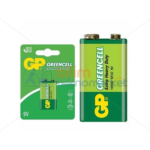 GP 1604G-B GREENCELL 9 VOLT PİL 1,ADET