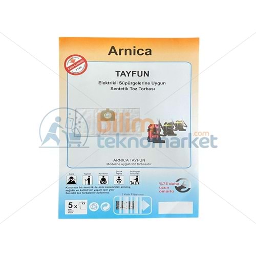 ARNİCA TAYFUN SÜPÜRGE İÇİN SENTETİK BEZ TOZ TORBASI 5,Lİ