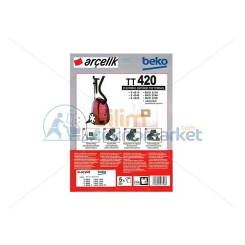 ARÇELİK TT 420 SÜPÜRGE ORİJİNAL TOZ TORBASI (5 ADET )