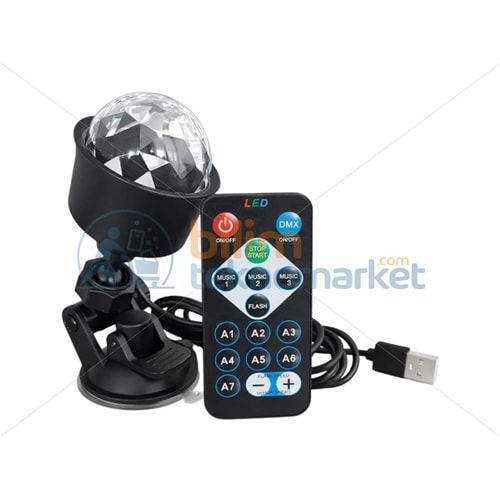 POWERMASTER PM-37731 DC 5V USB PROJEKSİYON ATMOSFERLİ ŞARJLI RGB LED DİSKO TOPU GECE LAMBASI