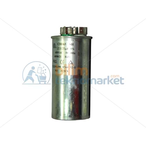 FINLUX KLM FXA 9 A-KDA27RD5K2 KLİMA KAPASİTÖRÜ 2,5/25 MF 450 VAC 32000932/32037957 ORİJİNAL
