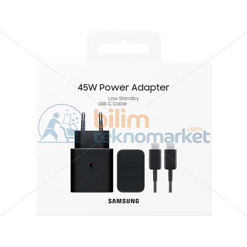SAMSUNG EP-T4510X 45W PD TYPE-C SÜPER HIZLI ŞARJ CIHAZI TAKIMI SİYAH
