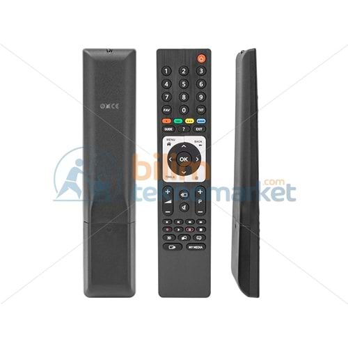 ARÇELİK, BEKO, GRUNDIG 3D METALİK GÖBEK GUIDE TUŞLU TS4187R-2 LED TV KUMANDASI 40186