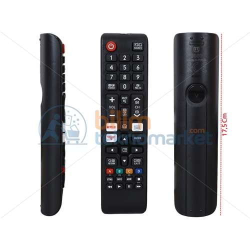 SAMSUNG BN59-01315B NETFLIX-PRIME VIDEO-RAKUTEN TUŞLU KISA LED TV KUMANDASI (40192=2860)