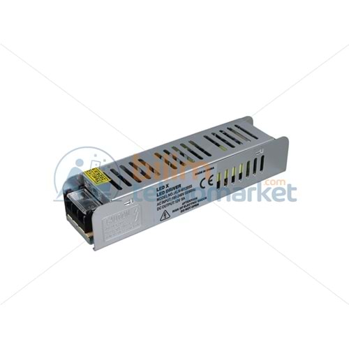 LEDX ALN-M1205S 12 VOLT 5 AMPER SLIM METAL KASA ADAPTÖR 160X40X35MM