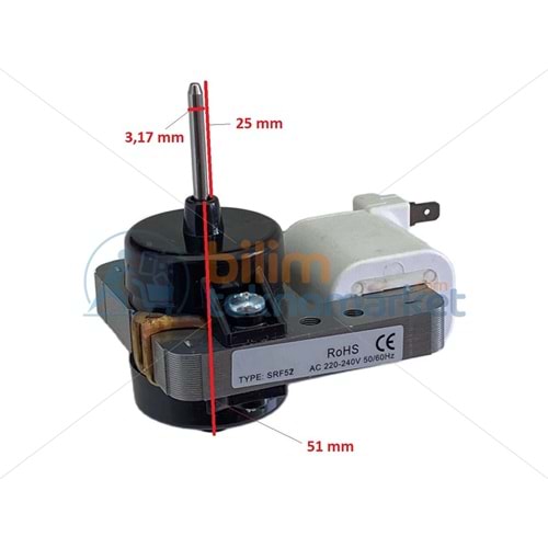 BOSCH BUZDOLABI DONDURUCU İÇ FAN MOTORU 00494492/00491665