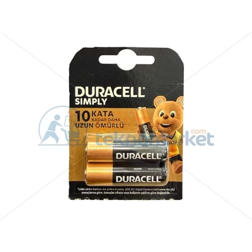 DURACELL LR6/MN1500 1.5 VOLT ALKALİN AA (KALIN) KALEM PİL 2'Lİ