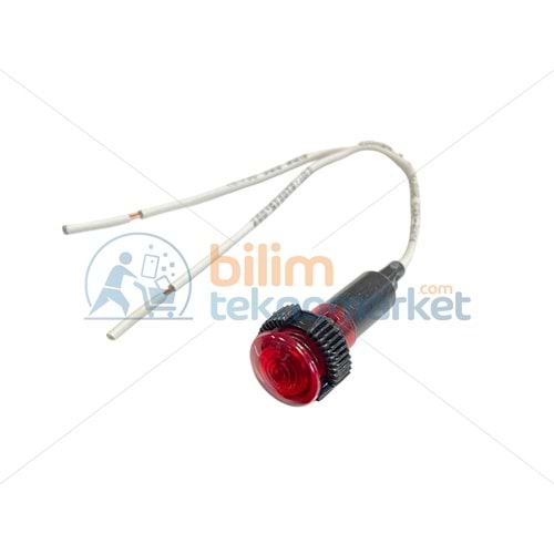 SİNYAL LAMBASI KABLOLU 10 MM_220V - KIRMIZI