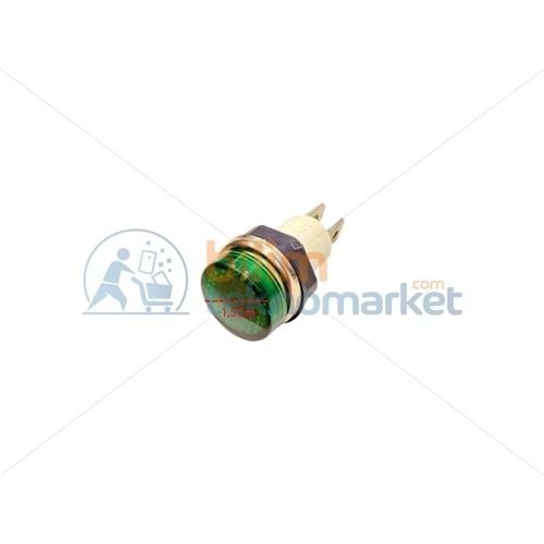 SİNYAL LAMBASI YUVARLAK GEÇMELİ SOKETLİ 14 MM-YEŞİL