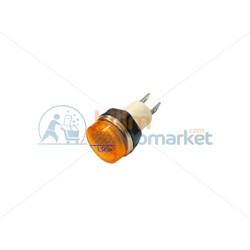SİNYAL LAMBASI YUVARLAK GEÇMELİ SOKETLİ 14 MM-TURUNCU