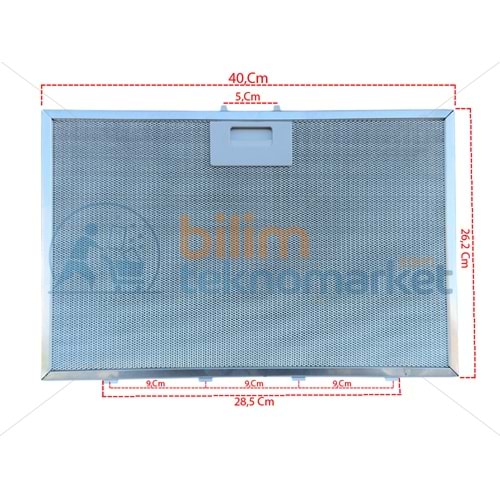 EMİNÇELİK DAVLUMBAZ YAĞ FİLTRESİ ALİMİNYUM FİLTRE (ARKA 4,TIRNAK) 400X262 ORİJİNAL