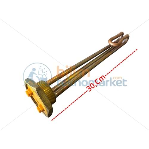 MEŞALE ÇAY KAZANI REZİSTANSI KÖŞELİ KIVRIK BAKIR (İNCE DİŞ 1-1/4) 2000W 220V 30,CM ORİJİNAL