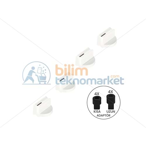 OCAK İÇİN ÇİFT ADAPTÖRLÜ BEYAZ DÜĞME SETİ