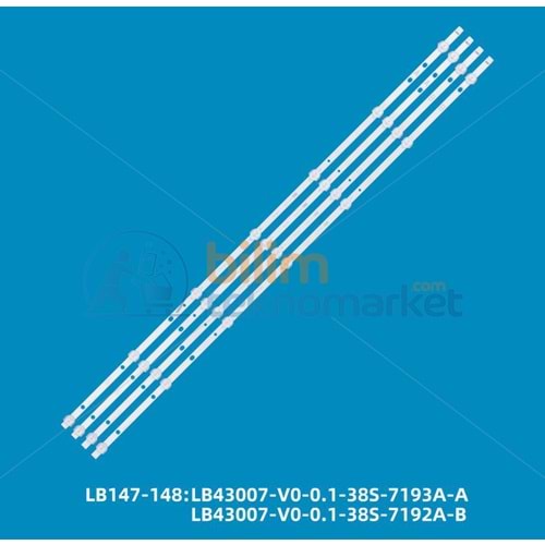 HI-LEVEL 43HL555 TELEVİZYON LED BAR GRUBU ORİJİNAL-LB147-148